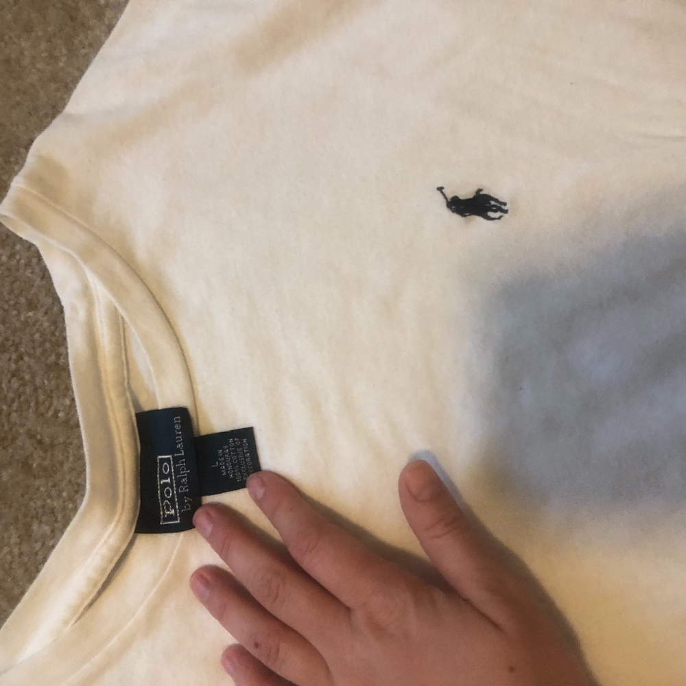 Mens White Polo by Ralph Lauren T-Shirt